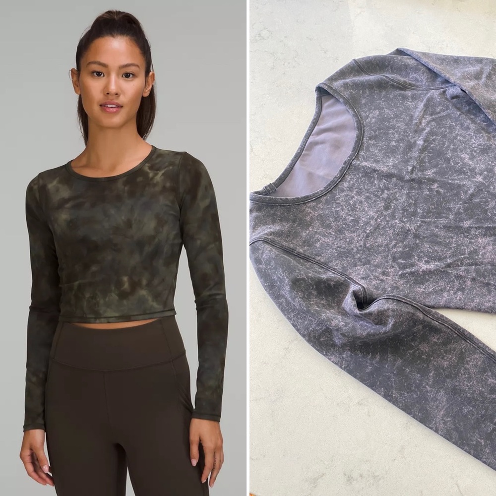 Lululemon Wunder Train Cropped Long Sleeve Shirt size 4